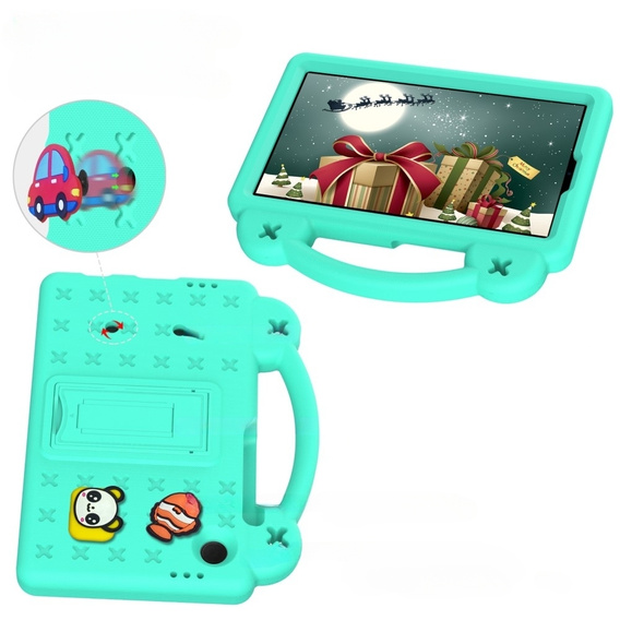 Παιδική θήκη για Samsung Galaxy Tab A9, Cute Patterns, με βάση, πράσινη