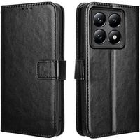 Θήκη με πτερύγιο για Xiaomi 14T, Crazy Horse Wallet, μαύρη