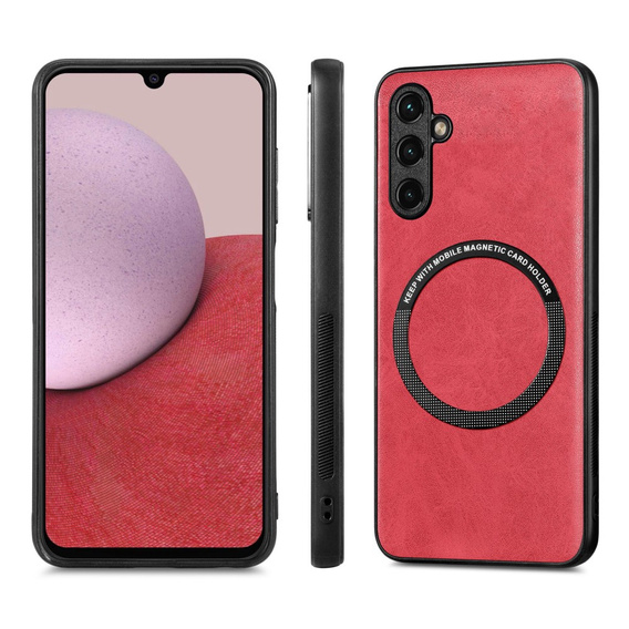 Θήκη για Samsung Galaxy A14 5G, Leather Hybrid MagSafe, κόκκινη