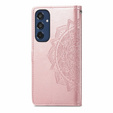 Θήκη με πτερύγιο για Samsung Galaxy M35, Mandala, ροζ rose gold