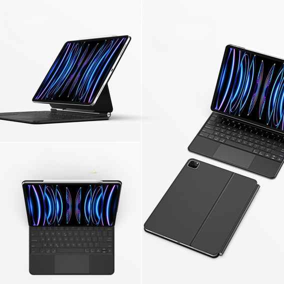 Θήκη + πληκτρολόγιο iPad Pro 12.9" 2022/2021/2020 (6/5/4 gen.), Dux Ducis Keyboard TouchPad, μαύρη