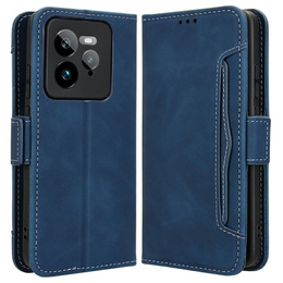 Θήκη με πτερύγιο για Realme GT 7 Pro, Card Slot, σκούρο μπλε