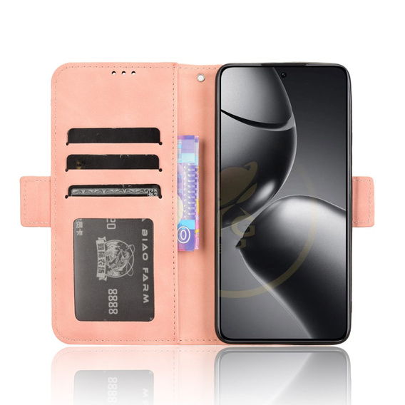 Θήκη με πτερύγιο για Xiaomi 14T, Card Slot, ροζ