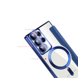 Θήκη με πτερύγιο για Samsung Galaxy S22 Ultra 5G, RFID Wallet MagSafe CamShield, σκούρο μπλε