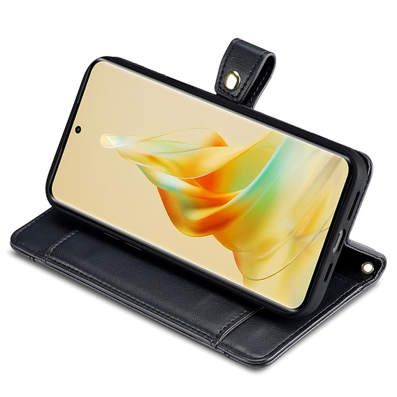 Θήκη με πτερύγιο για Oppo A78 4G, Wallet Zipper Pocket, μαύρη