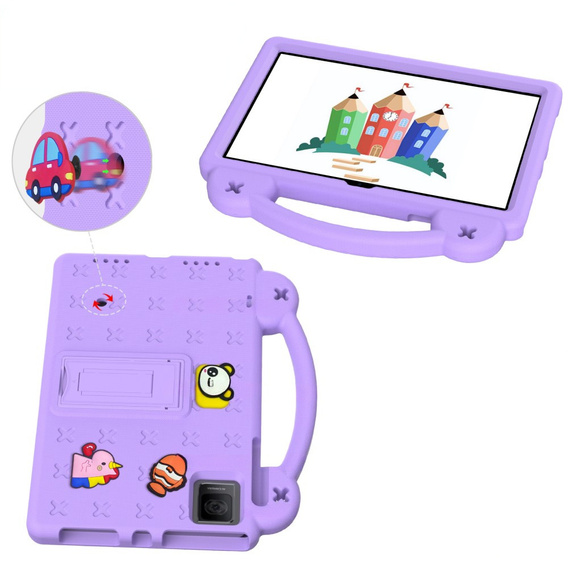 Παιδική θήκη για T Tablet 5G, Cute Patterns, με βάση, μωβ