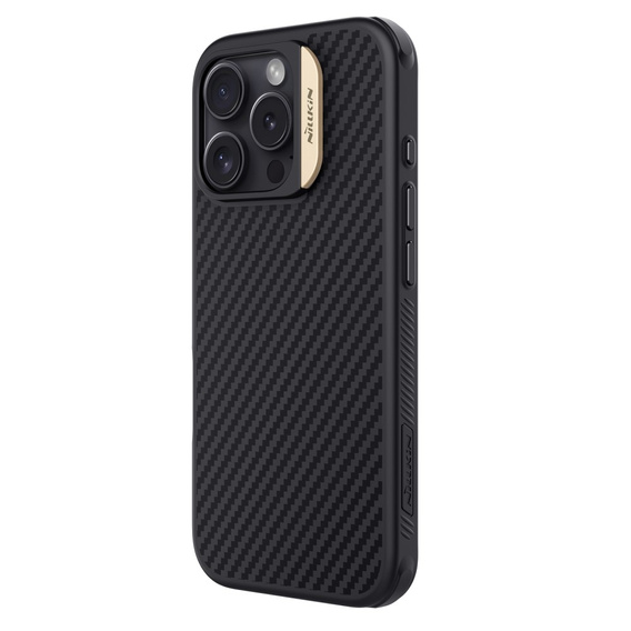 Θήκη για iPhone 16 Pro, θωρακισμένη Nillkin, Carbon Fiber, για Magsafe, χρυσή
