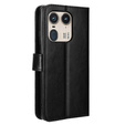 Θήκη με πτερύγιο για Motorola Edge 50 Ultra, Crazy Horse Wallet, μαύρη