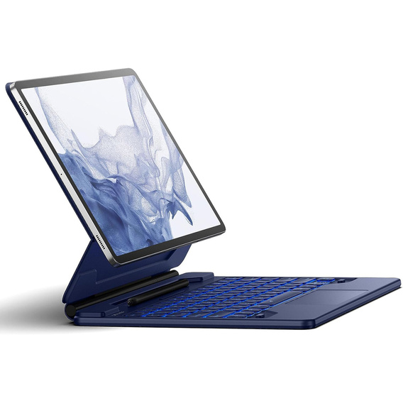 Θήκη πληκτρολογίου για Samsung Galaxy Tab S9+/ S8+/ S7+/ S7 FE, Dexnor Magnetic Keyboard Touchpad, μπλε