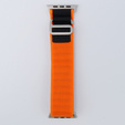 Λουράκι νάιλον για Apple Watch 1/2/3/4/5/6/7/8/SE/ULTRA 42/44/45/49mm, πορτοκαλί / μαύρη