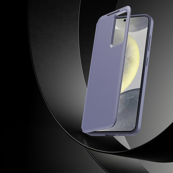 Αναδιπλούμενη θήκη για Samsung Galaxy S25 Ultra, Smart View Wallet, μωβ