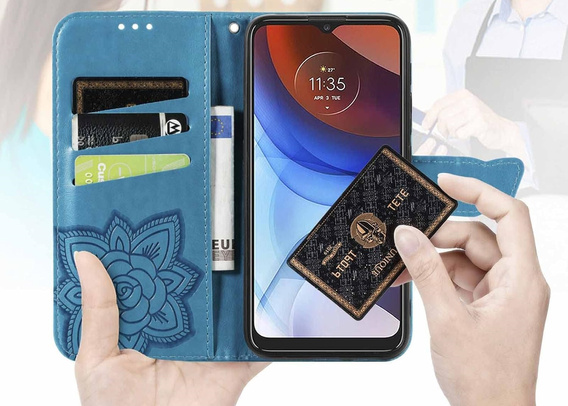 Θήκη με πτερύγιο για Oppo Reno 13F / Oppo Reno 13FS, Butterfly, μπλε