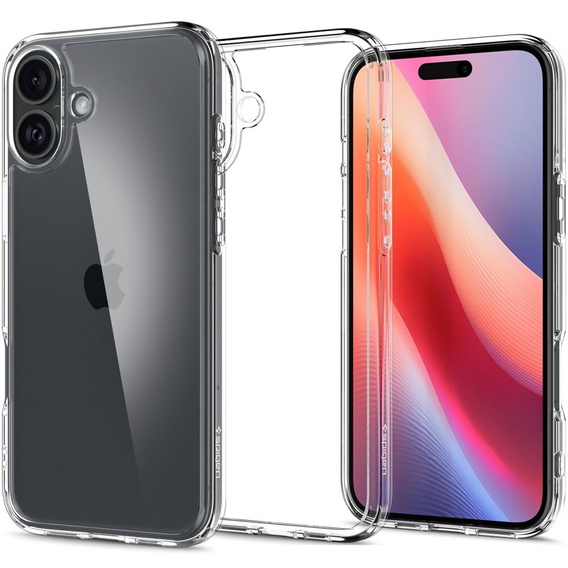 θήκη Spigen για iPhone 16 Plus, Ultra Hybrid, διαφανής + μετριασμένο γυαλί 9H