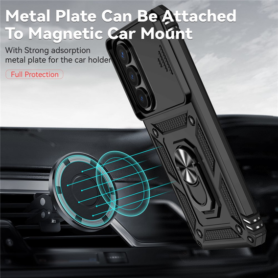 Θήκη με βάση και προστατευτικό φακού για Samsung Galaxy S26 Plus, μαύρη