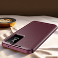 Αναδιπλούμενη θήκη για Samsung Galaxy S25, Smart View Wallet, μπορντό