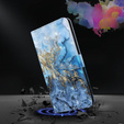 Θήκη με πτερύγιο για Samsung Galaxy A14 4G/5G, Wallet Marble, μπλε