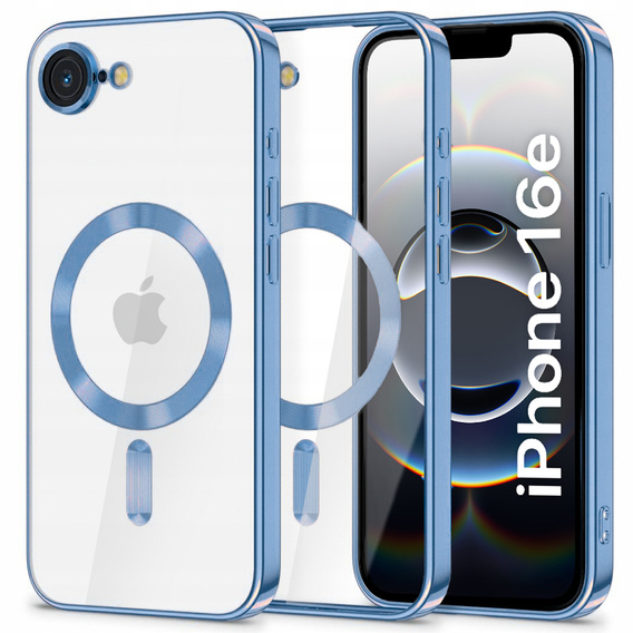 Θήκη για iPhone 16E, Electro MagSafe, μπλε + Γυαλί για την οθόνη