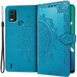 Θήκη με πτερύγιο για Nokia C21 Plus, Mandala, μπλε