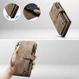 Η θήκη CASEME για Samsung Galaxy A56 5G, Leather Wallet Cash and Card Slots, με λουράκι, καφέ 