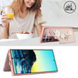 θήκη για Samsung Galaxy S24 Ultra, Leather Flower Card Slot, ροζ