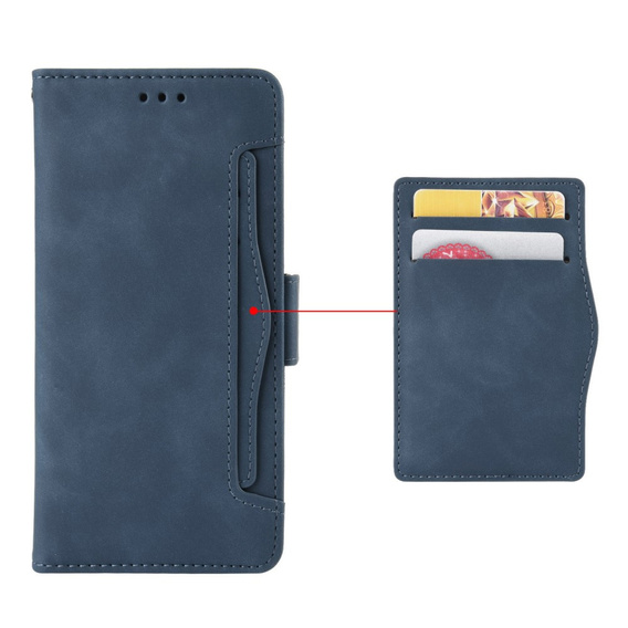 Θήκη με πτερύγιο για Realme 14 Pro 5G, Card Slot, σκούρο μπλε