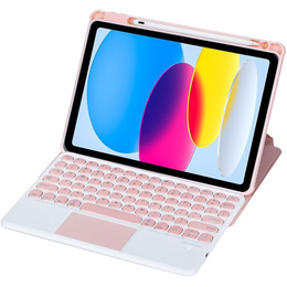 Θήκη πληκτρολογίου για iPad 11" 2025 A16 (11 gen.) / iPad 10.9" 2022 (10 gen.), Rotary 360° Leather, ροζ rose gold
