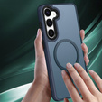 Θήκη για Samsung Galaxy S21 FE, για MagSafe, ERBORD Μatt Case, ναυτικό μπλε + Γυαλί οθόνης