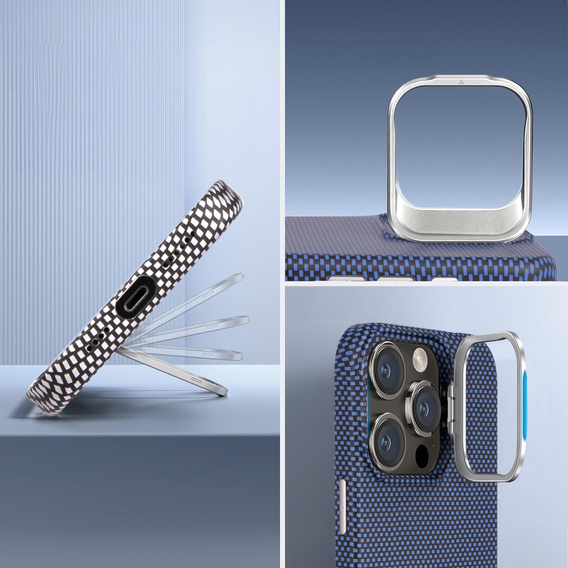 Θήκη για iPhone 15 Pro Max, Πλαίσιο Kickstand, για MagSafe, Sand Blue