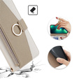 θήκη Wallet Zipper Pocket flip για το Xiaomi Redmi Note 13 Pro+, Wallet Zipper Pocket, με καθρέφτη, λευκή