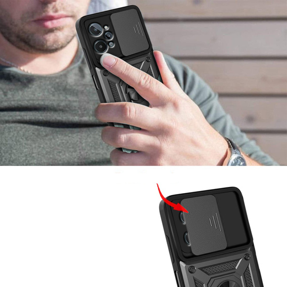Θήκη για Realme C31, CamShield Slide, μαύρο