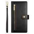Θήκη με πτερύγιο για Honor Magic 7 Lite, Wallet Zipper Pocket, μαύρη