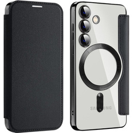 Θήκη με πτερύγιο για Samsung Galaxy S24+ Plus, RFID Wallet MagSafe CamShield, μαύρη