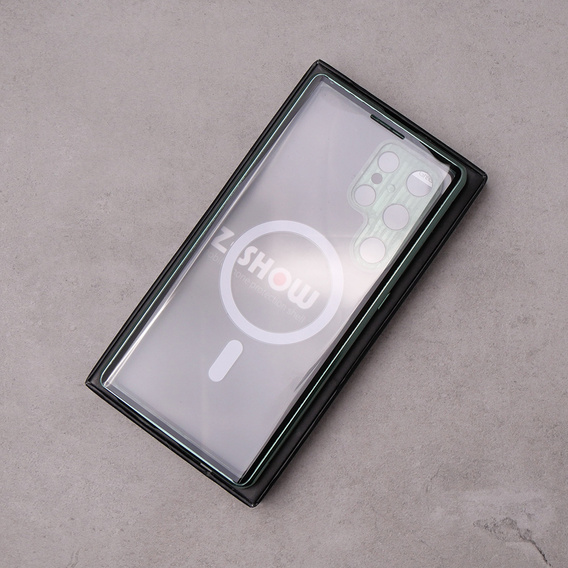 Μαγνητική θήκη MagSafe Dual Glass για Samsung Galaxy S23 Ultra, πράσινη