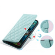 θήκη πτερύγιο για Samsung Galaxy S25 Ultra, Rhombus Crossbody Leather, πράσινη