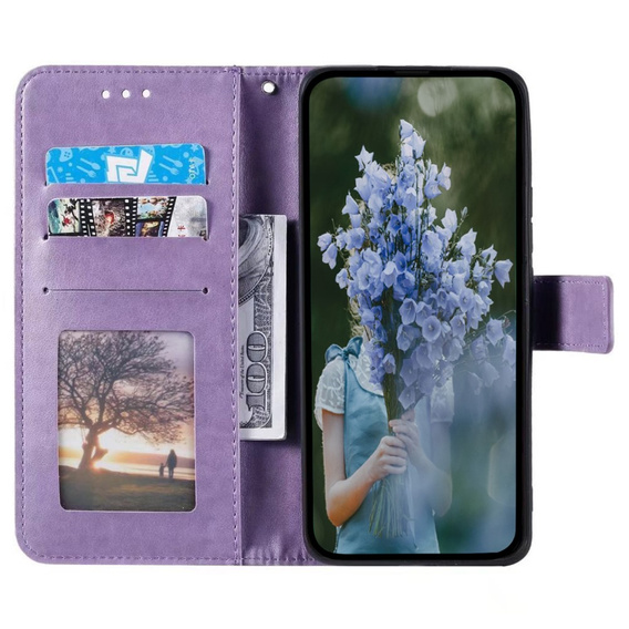 Θήκη με πτερύγιο για Realme 12 Pro 5G / 12 Pro+ 5G, Mandala, μωβ