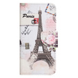 Θήκη με πτερύγιο για Motorola Moto G73 5G, Wallet, Eiffel Tower, λευκή
