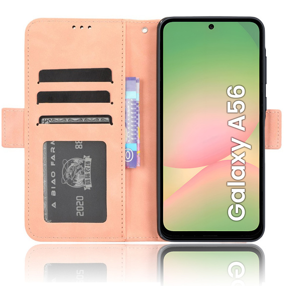 Θήκη με πτερύγιο για Samsung Galaxy A56, Card Slot, ροζ