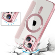 Θήκη με πτερύγιο για iPhone 15, RFID Wallet MagSafe CamShield, ροζ