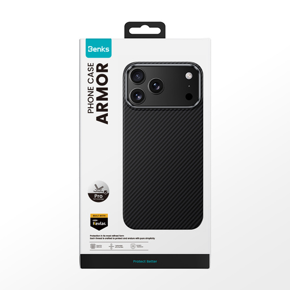 BENKS Kevlar Armor PRO Carbon Fiber 600D A070 θήκη για MagSafe με ενεργό κουμπί για iPhone 17 Pro Max