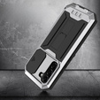 Θωρακισμένη θήκη για Samsung Galaxy S22, R-JUST CamShield Slide, ασημένια