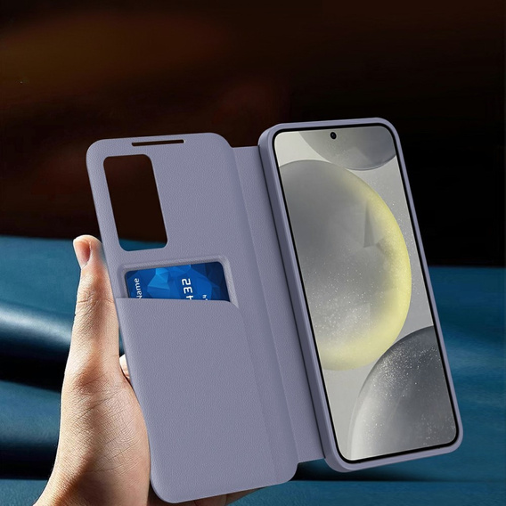 Αναδιπλούμενη θήκη για Samsung Galaxy A56 5G, Smart View Wallet, μωβ