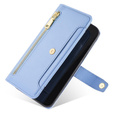 Θήκη με πτερύγιο για Motorola Moto G54 5G, Wallet Zipper Pocket, μπλε
