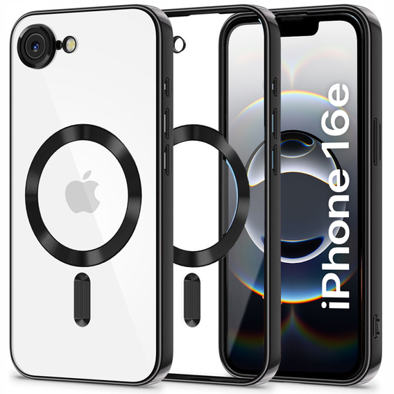 Θήκη για iPhone 16E, Electro MagSafe, μαύρη + Γυαλί για την οθόνη