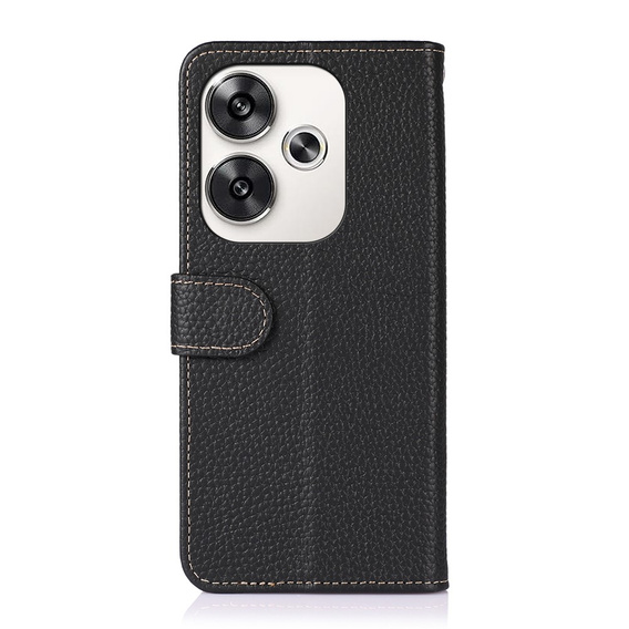 KHAZNEH θήκη RFID για Xiaomi Poco F6, Litchi Texture, μαύρη