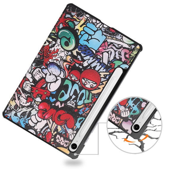 Θήκη για Samsung Galaxy Tab S9 FE, Smartcase Pen Slot, graffiti