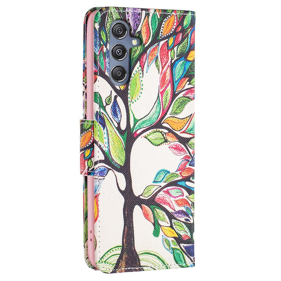 Θήκη με πτερύγιο για Samsung Galaxy M34, Wallet, tree of life, λευκή