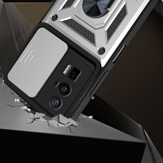 Θήκη για Xiaomi Poco F5 Pro, CamShield Slide, ασημένιο