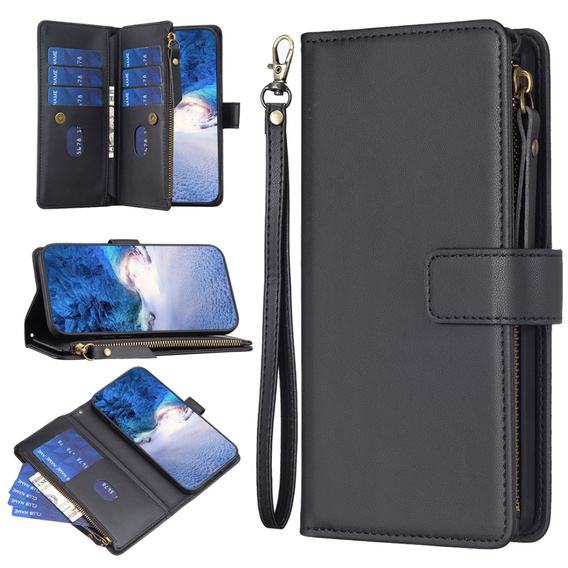 Θήκη με πτερύγιο για Samsung Galaxy A25 5G, Wallet Zipper Pocket, μαύρη