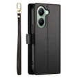 Θήκη με πτερύγιο για Xiaomi Poco X7 Pro 5G, Wallet Zipper Pocket, μαύρη