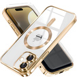 Θήκη για iPhone 16 Plus, Electro MagSafe, χρυσή + Γυαλί για την οθόνη